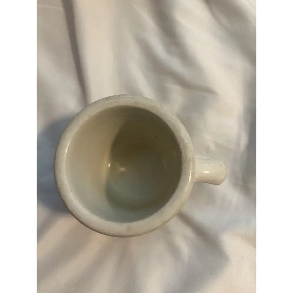 Hall China Shaving Mug Vintage Mid Century White‎ Ceramic Barber Cup 3.5in